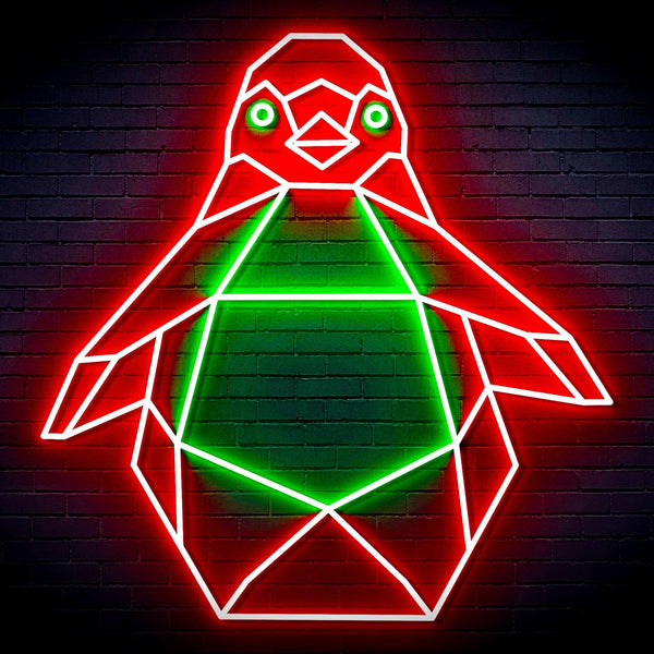 ADVPRO Origami Penguin Ultra-Bright LED Neon Sign fn-i4108 - Green & Red