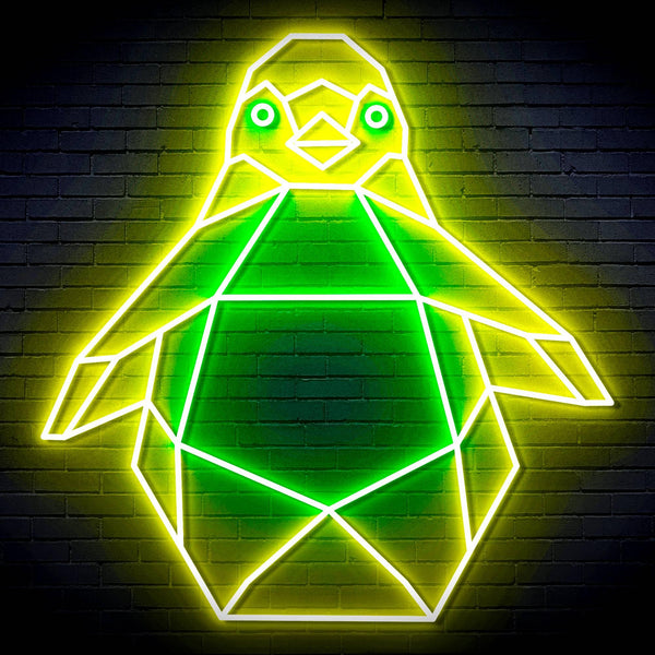 ADVPRO Origami Penguin Ultra-Bright LED Neon Sign fn-i4108 - Green & Yellow