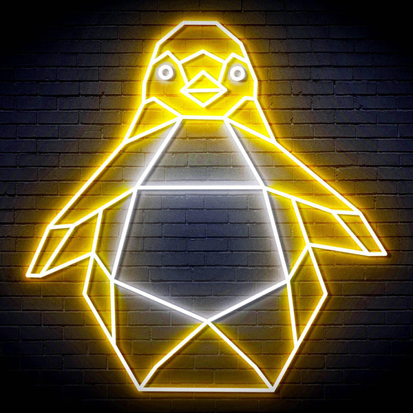 ADVPRO Origami Penguin Ultra-Bright LED Neon Sign fn-i4108 - White & Golden Yellow