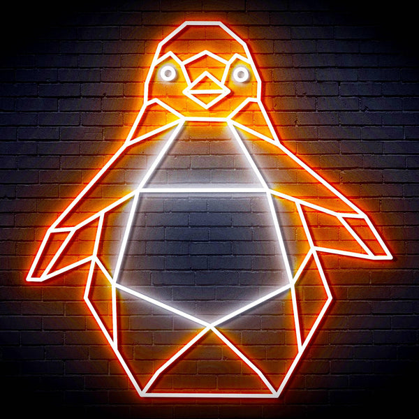 ADVPRO Origami Penguin Ultra-Bright LED Neon Sign fn-i4108 - White & Orange