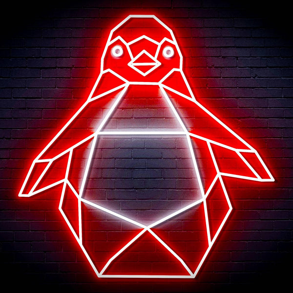 ADVPRO Origami Penguin Ultra-Bright LED Neon Sign fn-i4108 - White & Red