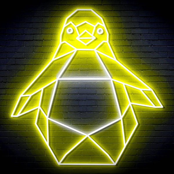 ADVPRO Origami Penguin Ultra-Bright LED Neon Sign fn-i4108 - White & Yellow