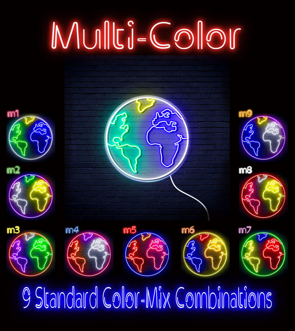ADVPRO Earth Globe Ultra-Bright LED Neon Sign fn-i4110 - Multi-Color