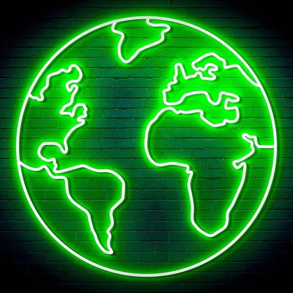 ADVPRO Earth Globe Ultra-Bright LED Neon Sign fn-i4110 - Golden Yellow