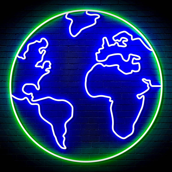 ADVPRO Earth Globe Ultra-Bright LED Neon Sign fn-i4110 - Green & Blue