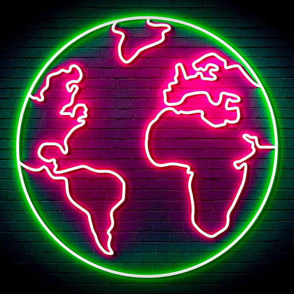 ADVPRO Earth Globe Ultra-Bright LED Neon Sign fn-i4110 - Green & Pink