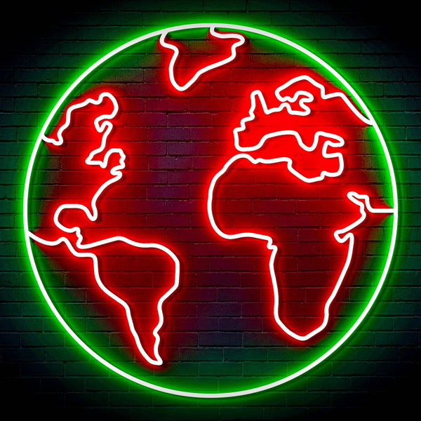 ADVPRO Earth Globe Ultra-Bright LED Neon Sign fn-i4110 - Green & Red
