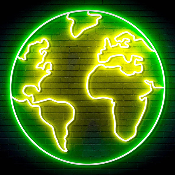 ADVPRO Earth Globe Ultra-Bright LED Neon Sign fn-i4110 - Green & Yellow