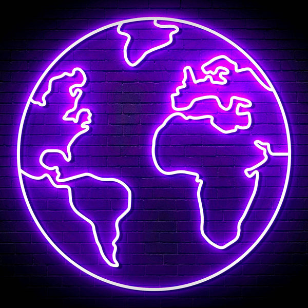 ADVPRO Earth Globe Ultra-Bright LED Neon Sign fn-i4110 - Purple