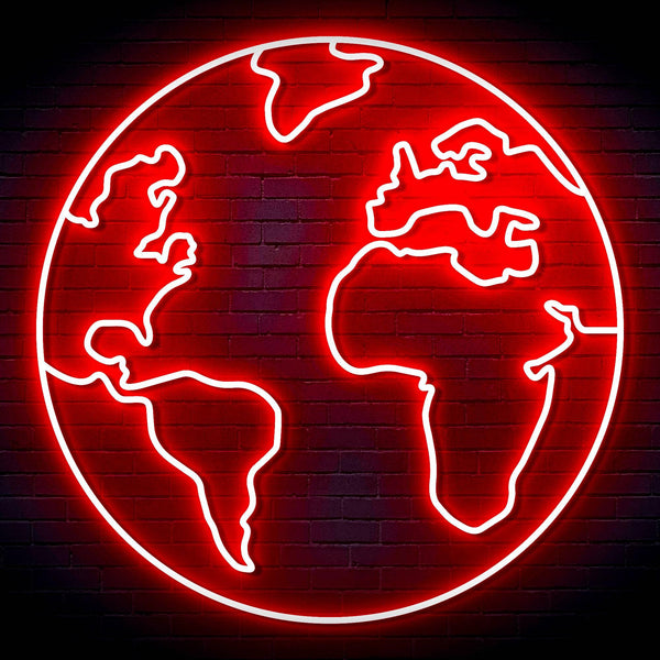 ADVPRO Earth Globe Ultra-Bright LED Neon Sign fn-i4110 - Red