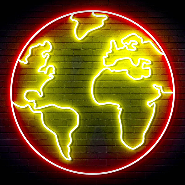 ADVPRO Earth Globe Ultra-Bright LED Neon Sign fn-i4110 - Red & Yellow