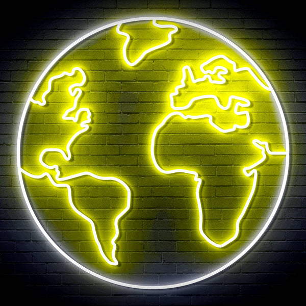 ADVPRO Earth Globe Ultra-Bright LED Neon Sign fn-i4110 - White & Yellow
