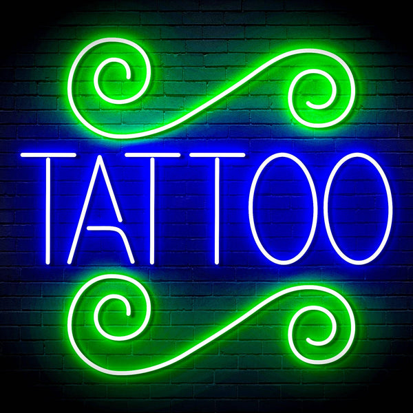 ADVPRO TATTOO Shop Signage Ultra-Bright LED Neon Sign fn-i4111 - Green & Blue