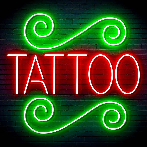 ADVPRO TATTOO Shop Signage Ultra-Bright LED Neon Sign fn-i4111 - Green & Red