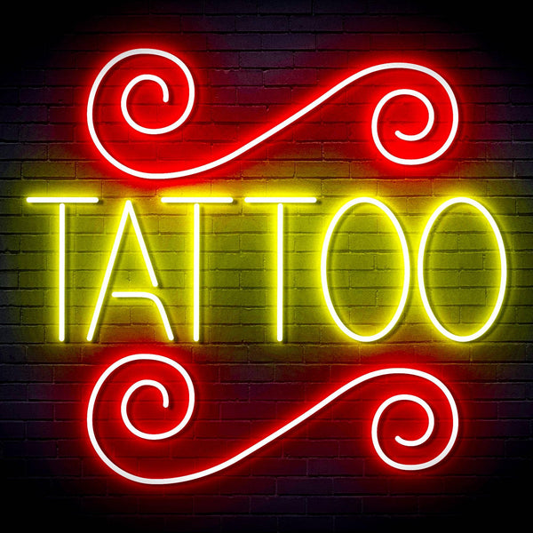 ADVPRO TATTOO Shop Signage Ultra-Bright LED Neon Sign fn-i4111 - Red & Yellow