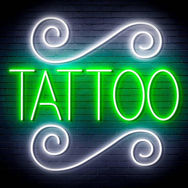 ADVPRO TATTOO Shop Signage Ultra-Bright LED Neon Sign fn-i4111 - White & Green