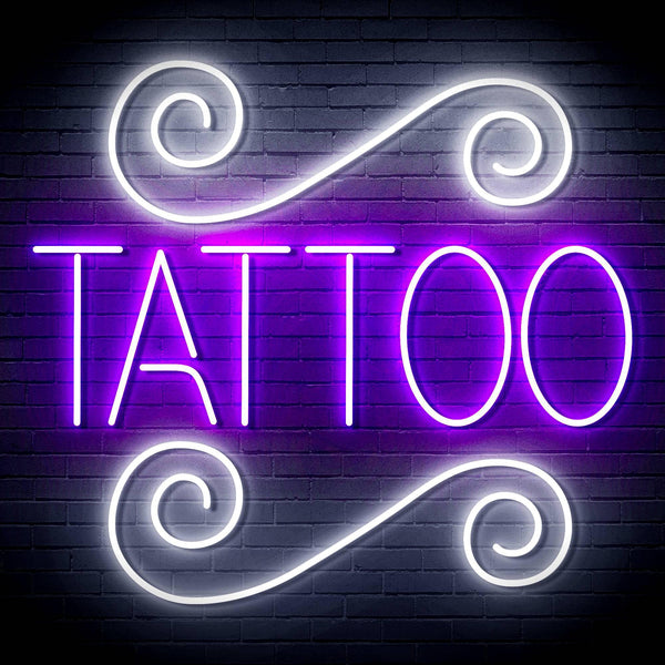 ADVPRO TATTOO Shop Signage Ultra-Bright LED Neon Sign fn-i4111 - White & Purple