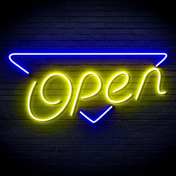 ADVPRO Open Signage Shop Restaurant Ultra-Bright LED Neon Sign fn-i4112 - Blue & Yellow