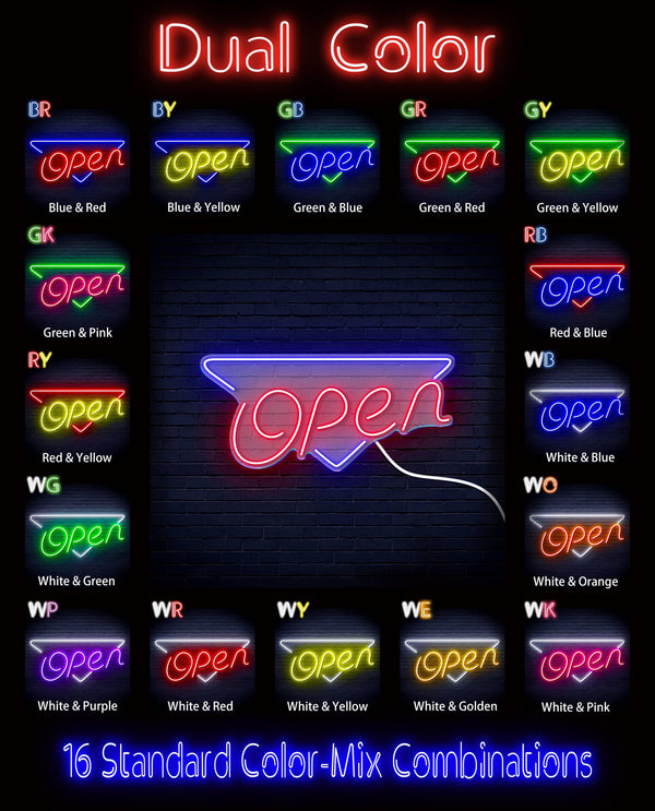 ADVPRO Open Signage Shop Restaurant Ultra-Bright LED Neon Sign fn-i4112 - Dual-Color