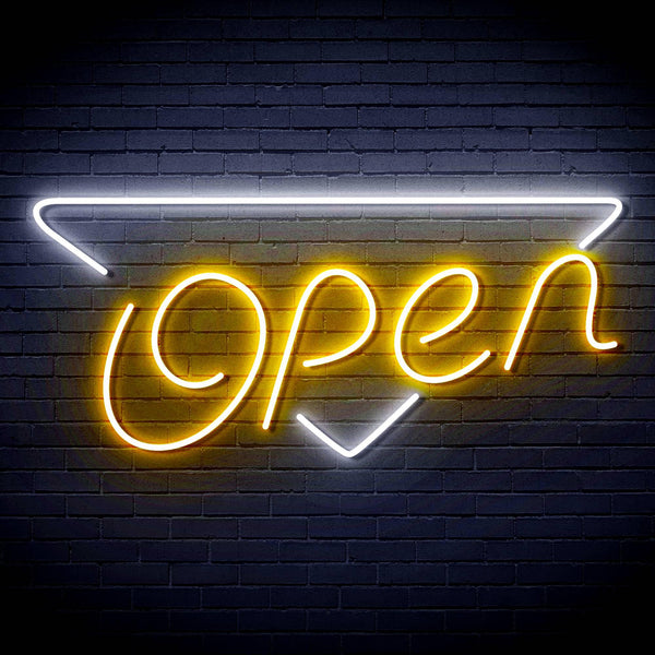 ADVPRO Open Signage Shop Restaurant Ultra-Bright LED Neon Sign fn-i4112 - White & Golden Yellow