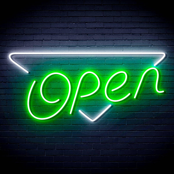 ADVPRO Open Signage Shop Restaurant Ultra-Bright LED Neon Sign fn-i4112 - White & Green