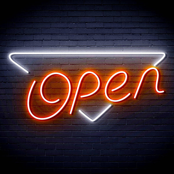 ADVPRO Open Signage Shop Restaurant Ultra-Bright LED Neon Sign fn-i4112 - White & Orange