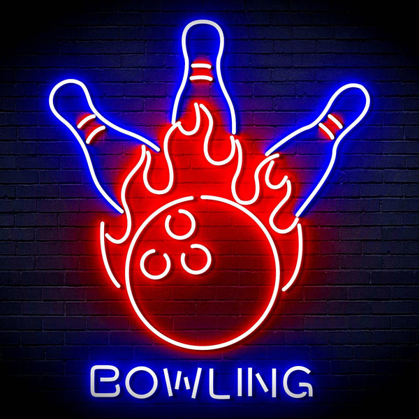 ADVPRO Bowling Ultra-Bright LED Neon Sign fn-i4113 - Blue & Red