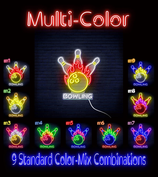 ADVPRO Bowling Ultra-Bright LED Neon Sign fn-i4113 - Multi-Color
