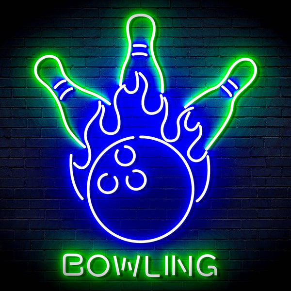 ADVPRO Bowling Ultra-Bright LED Neon Sign fn-i4113 - Green & Blue