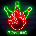 ADVPRO Bowling Ultra-Bright LED Neon Sign fn-i4113 - Green & Red