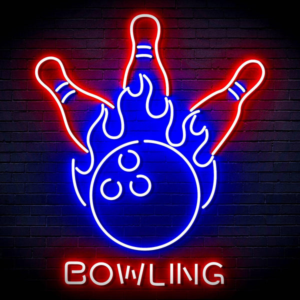 ADVPRO Bowling Ultra-Bright LED Neon Sign fn-i4113 - Red & Blue