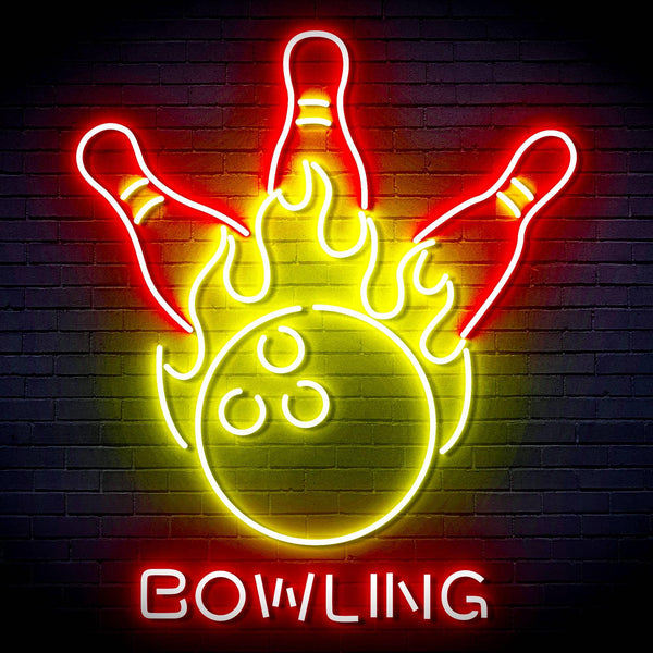 ADVPRO Bowling Ultra-Bright LED Neon Sign fn-i4113 - Red & Yellow