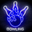 ADVPRO Bowling Ultra-Bright LED Neon Sign fn-i4113 - White & Blue