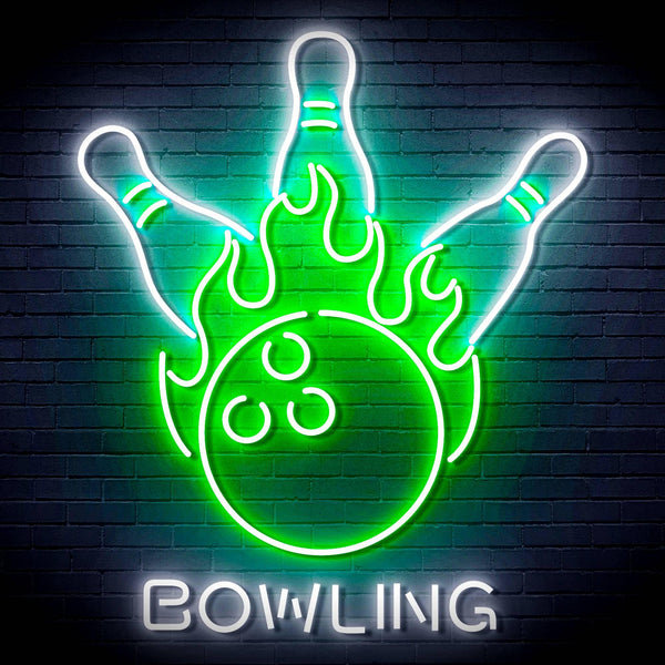 ADVPRO Bowling Ultra-Bright LED Neon Sign fn-i4113 - White & Green