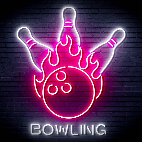 ADVPRO Bowling Ultra-Bright LED Neon Sign fn-i4113 - White & Pink