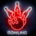 ADVPRO Bowling Ultra-Bright LED Neon Sign fn-i4113 - White & Red