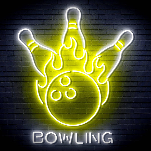 ADVPRO Bowling Ultra-Bright LED Neon Sign fn-i4113 - White & Yellow