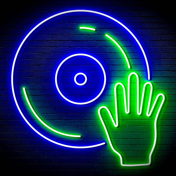 ADVPRO Disco DJ  Ultra-Bright LED Neon Sign fn-i4115 - Green & Blue