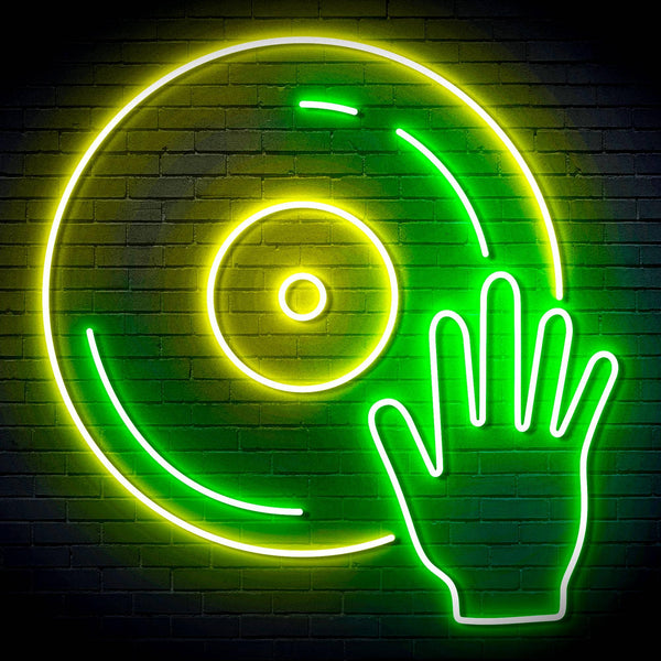 ADVPRO Disco DJ  Ultra-Bright LED Neon Sign fn-i4115 - Green & Yellow