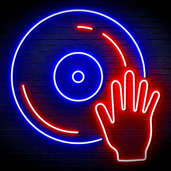 ADVPRO Disco DJ  Ultra-Bright LED Neon Sign fn-i4115 - Red & Blue
