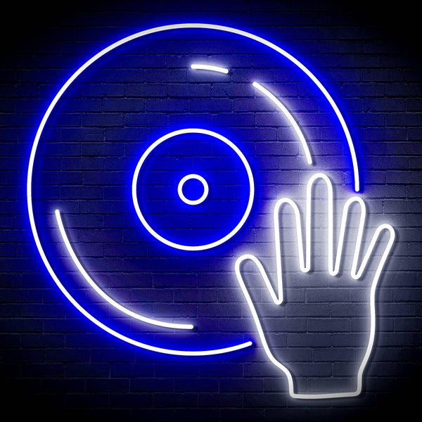 ADVPRO Disco DJ  Ultra-Bright LED Neon Sign fn-i4115 - White & Blue