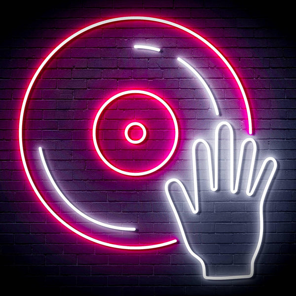 ADVPRO Disco DJ  Ultra-Bright LED Neon Sign fn-i4115 - White & Pink