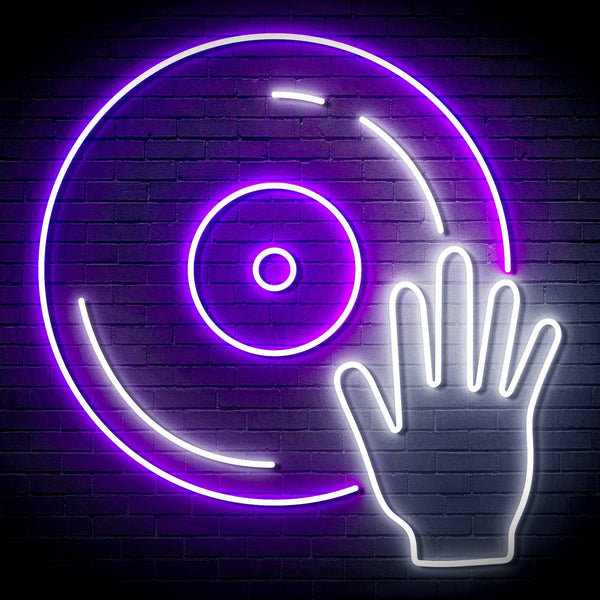 ADVPRO Disco DJ  Ultra-Bright LED Neon Sign fn-i4115 - White & Purple