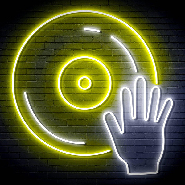 ADVPRO Disco DJ  Ultra-Bright LED Neon Sign fn-i4115 - White & Yellow