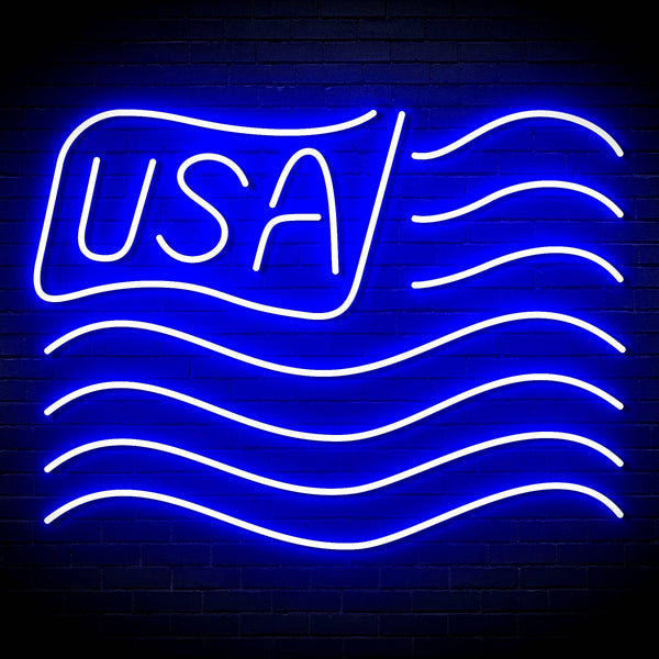 ADVPRO USA Flag Ultra-Bright LED Neon Sign fn-i4116 - Blue