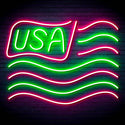 ADVPRO USA Flag Ultra-Bright LED Neon Sign fn-i4116 - Green & Pink