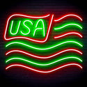 ADVPRO USA Flag Ultra-Bright LED Neon Sign fn-i4116 - Green & Red