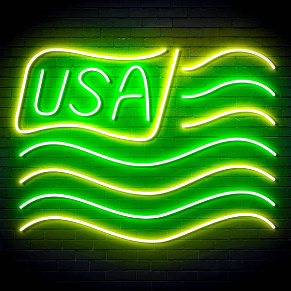 ADVPRO USA Flag Ultra-Bright LED Neon Sign fn-i4116 - Green & Yellow