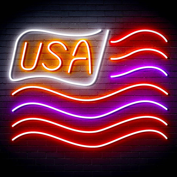 ADVPRO USA Flag Ultra-Bright LED Neon Sign fn-i4116 - Multi-Color 8