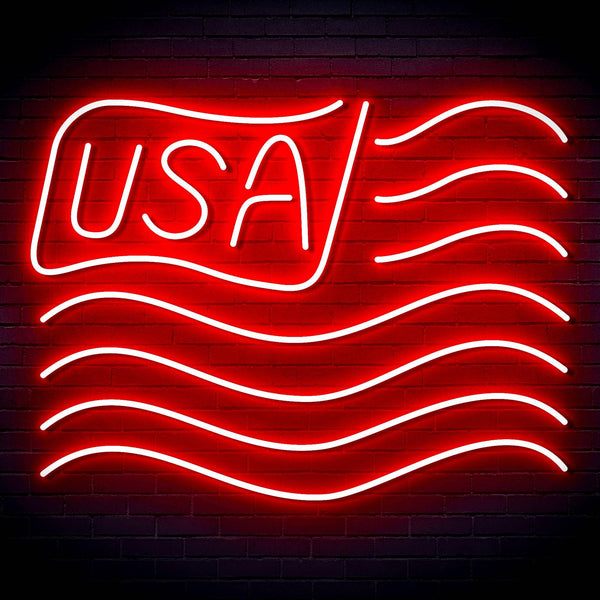 ADVPRO USA Flag Ultra-Bright LED Neon Sign fn-i4116 - Red